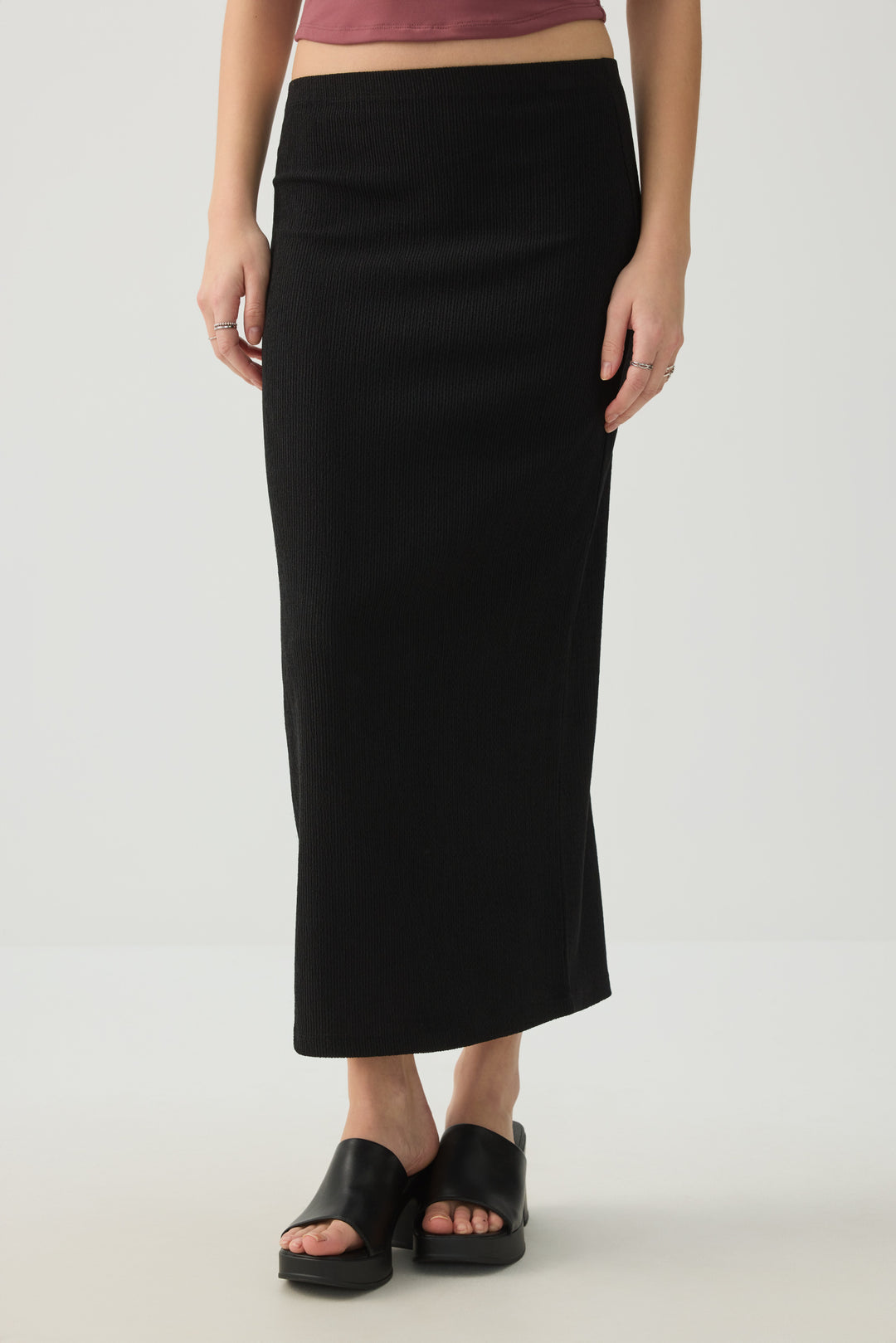 Textured Knit Maxi Skirt