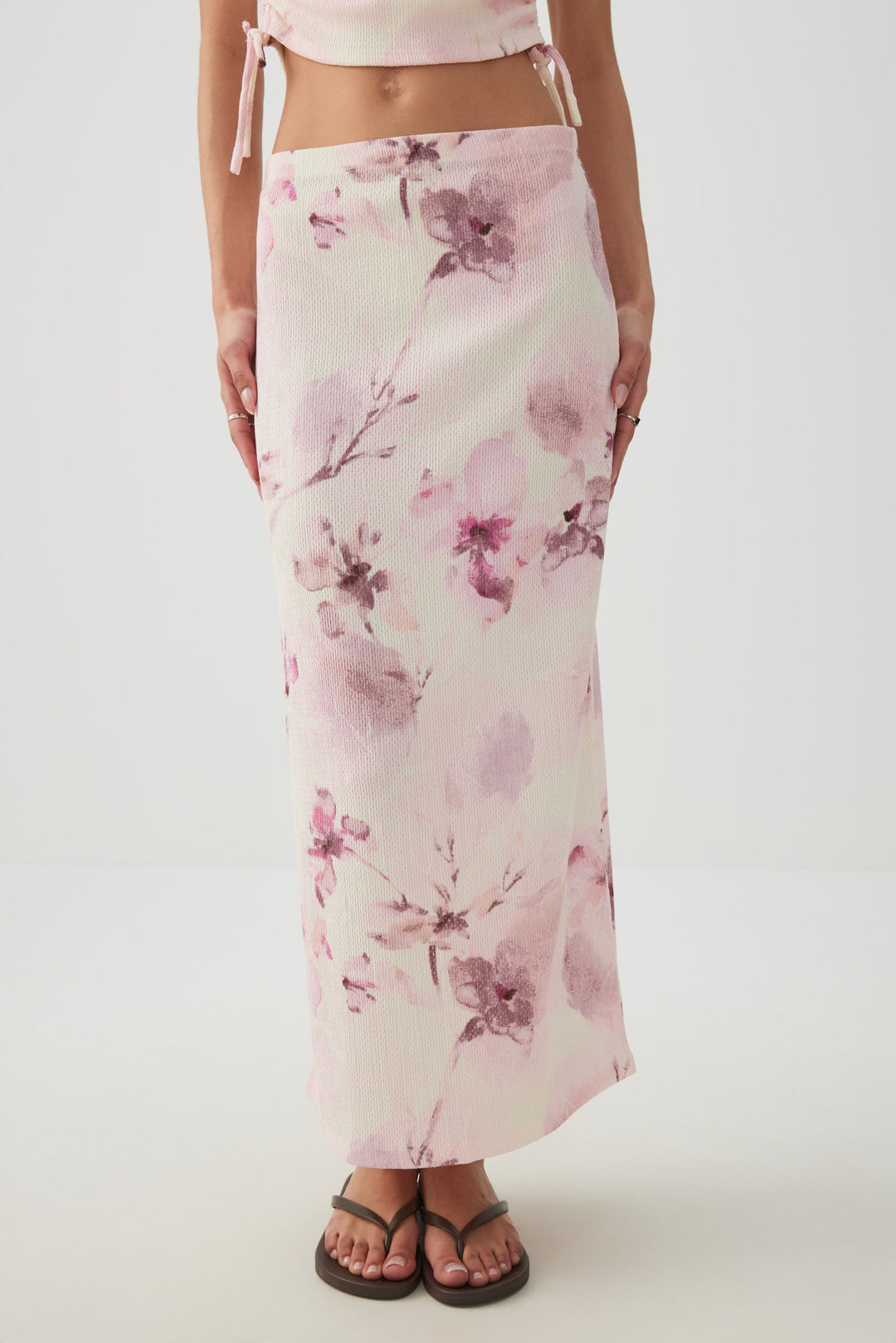 Textured Knit Maxi Skirt