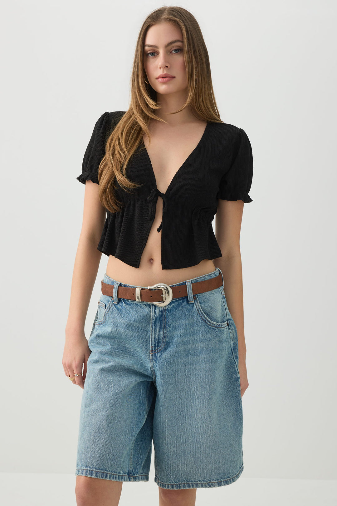 Tie Front Cropped Cardi