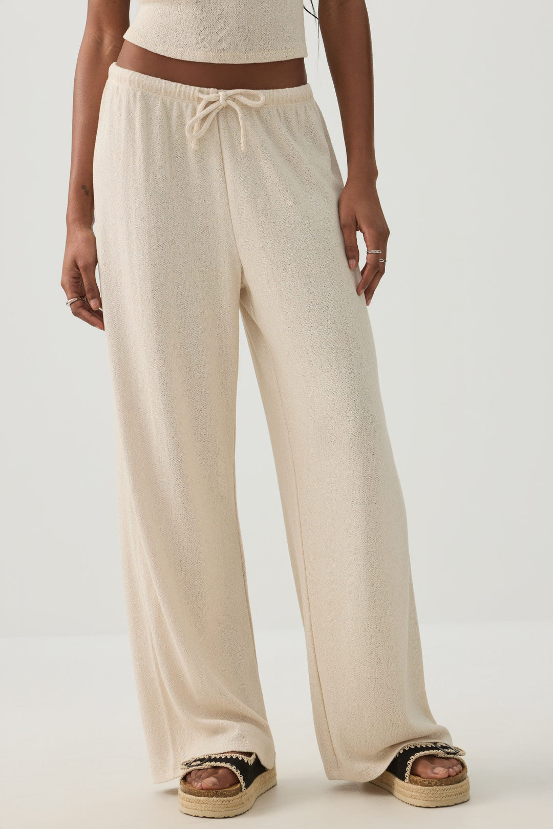 Drawstring Wide Leg Pants