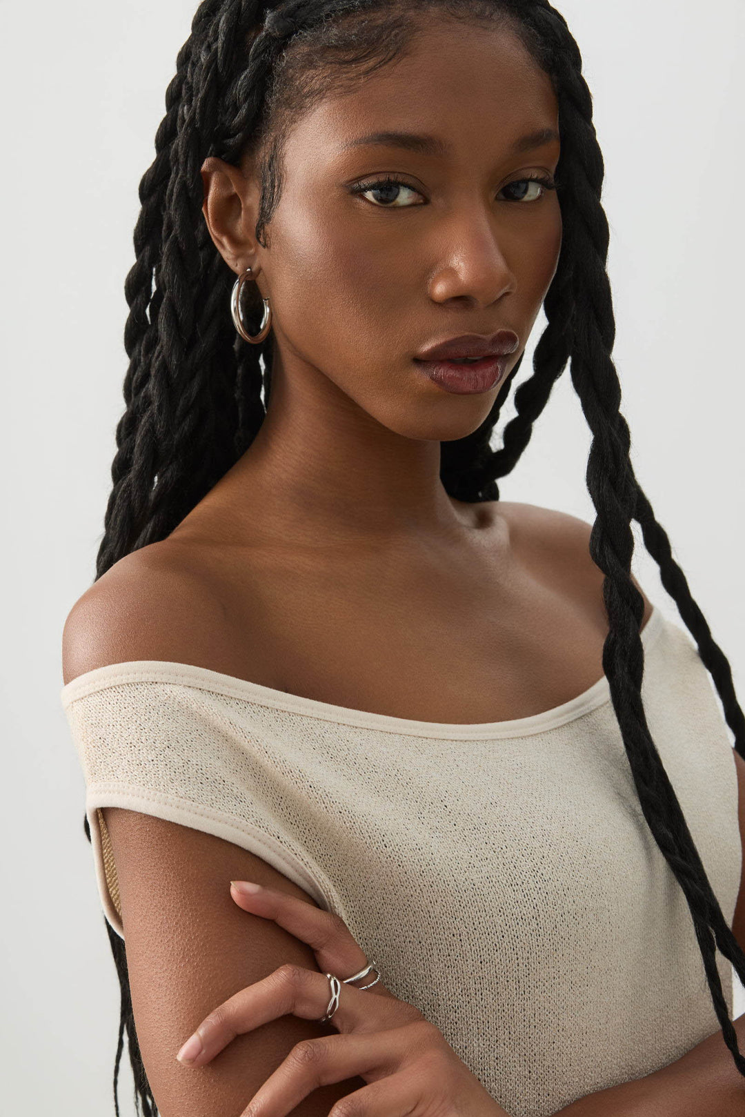 Off Shoulder Knit Top