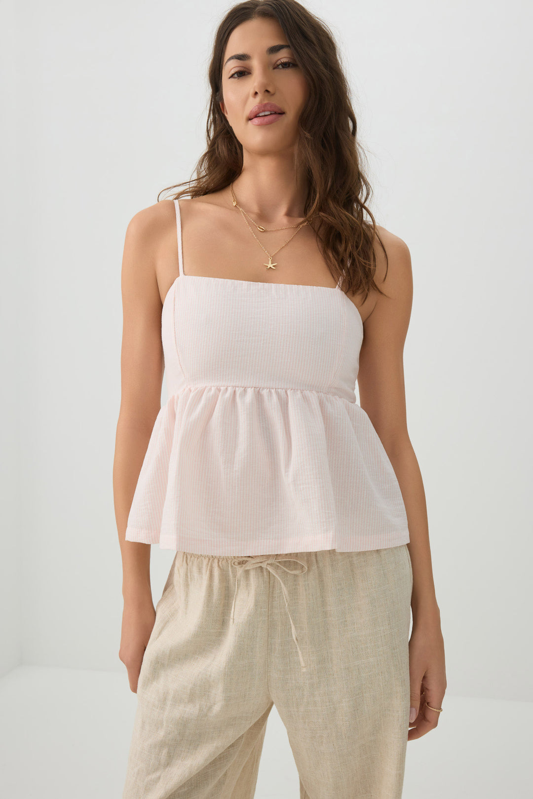 Striped Babydoll Tank Top