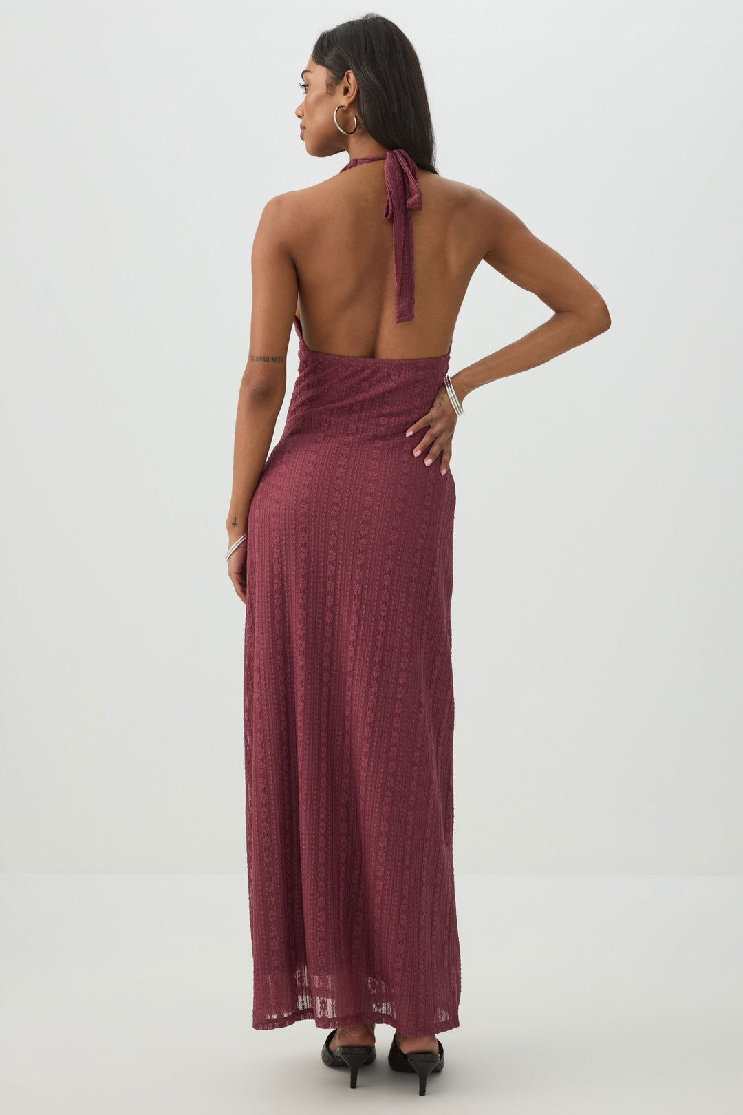 Lace Halter Maxi Dress