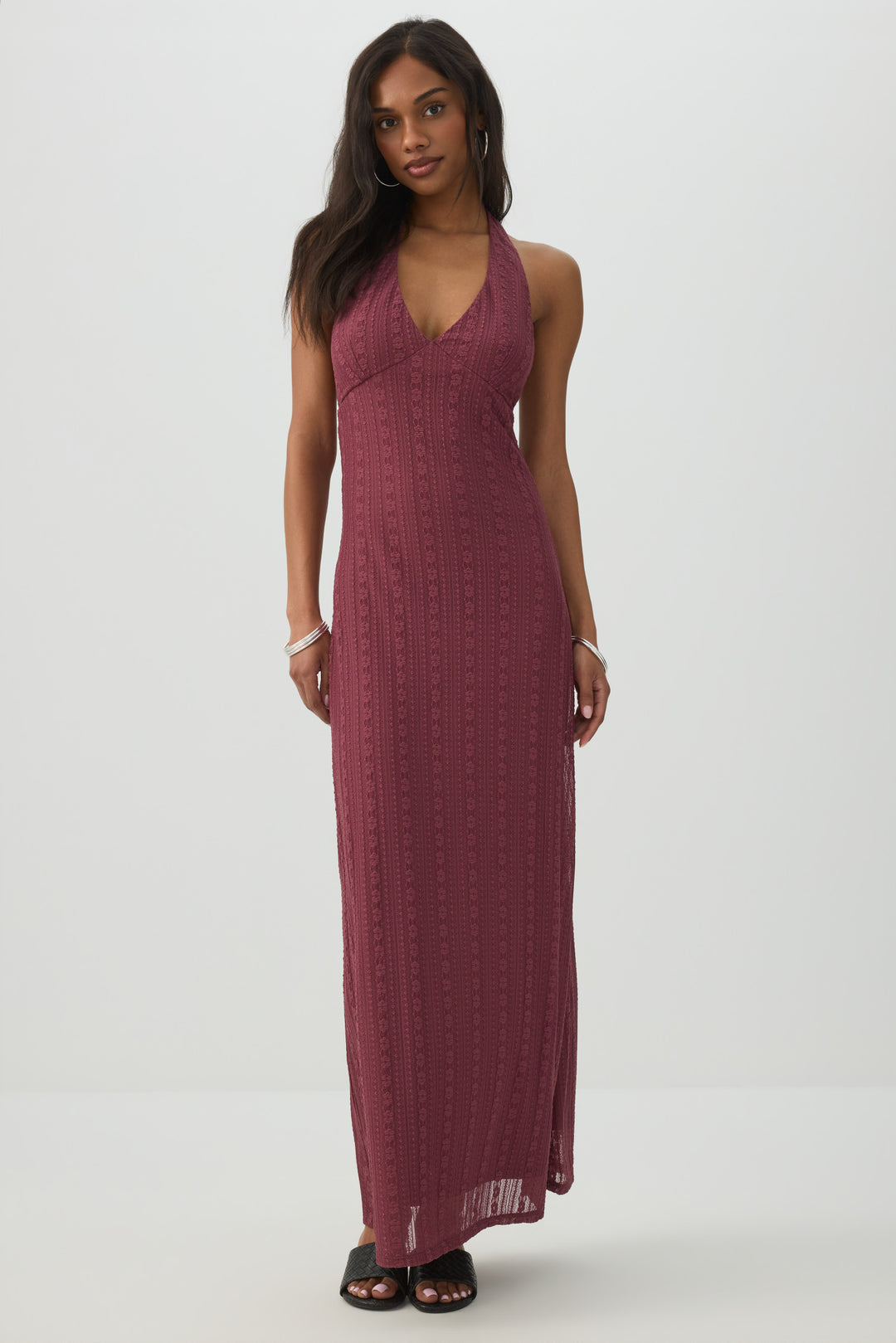 Lace Halter Maxi Dress