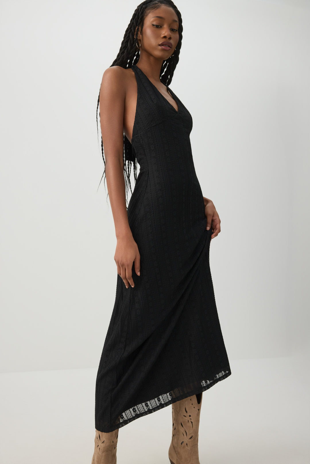 Lace Halter Maxi Dress