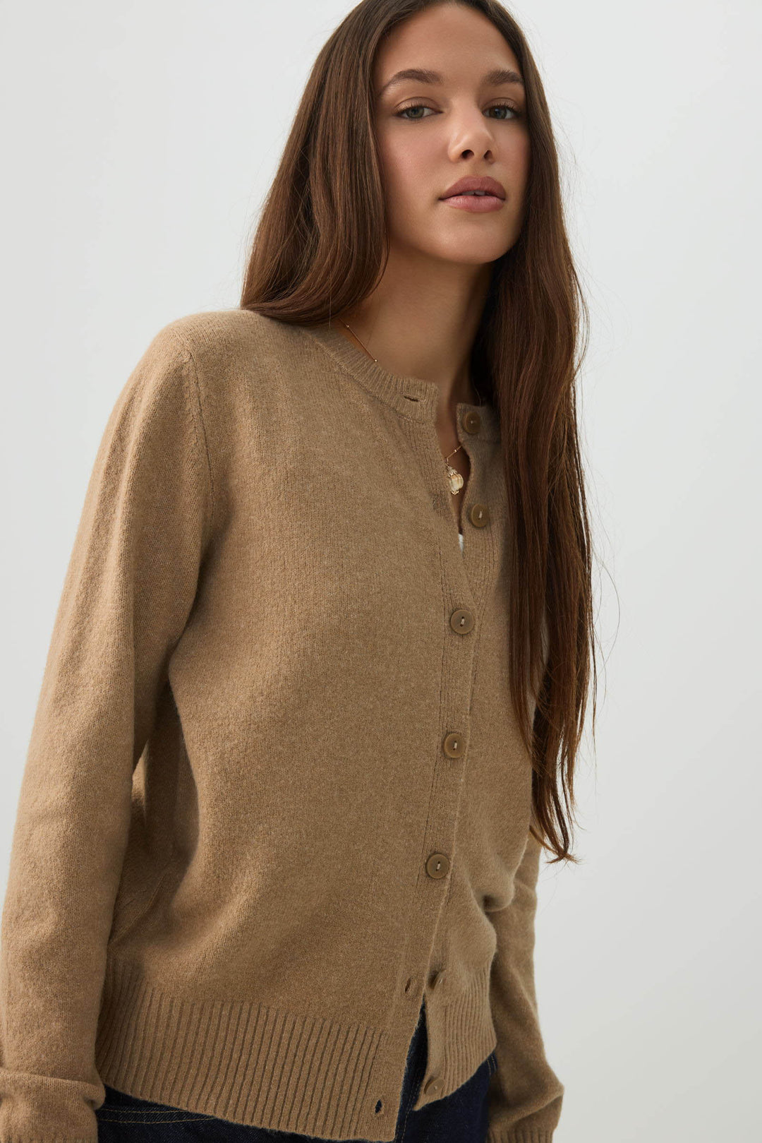 Button-Front Sweater Cardigan