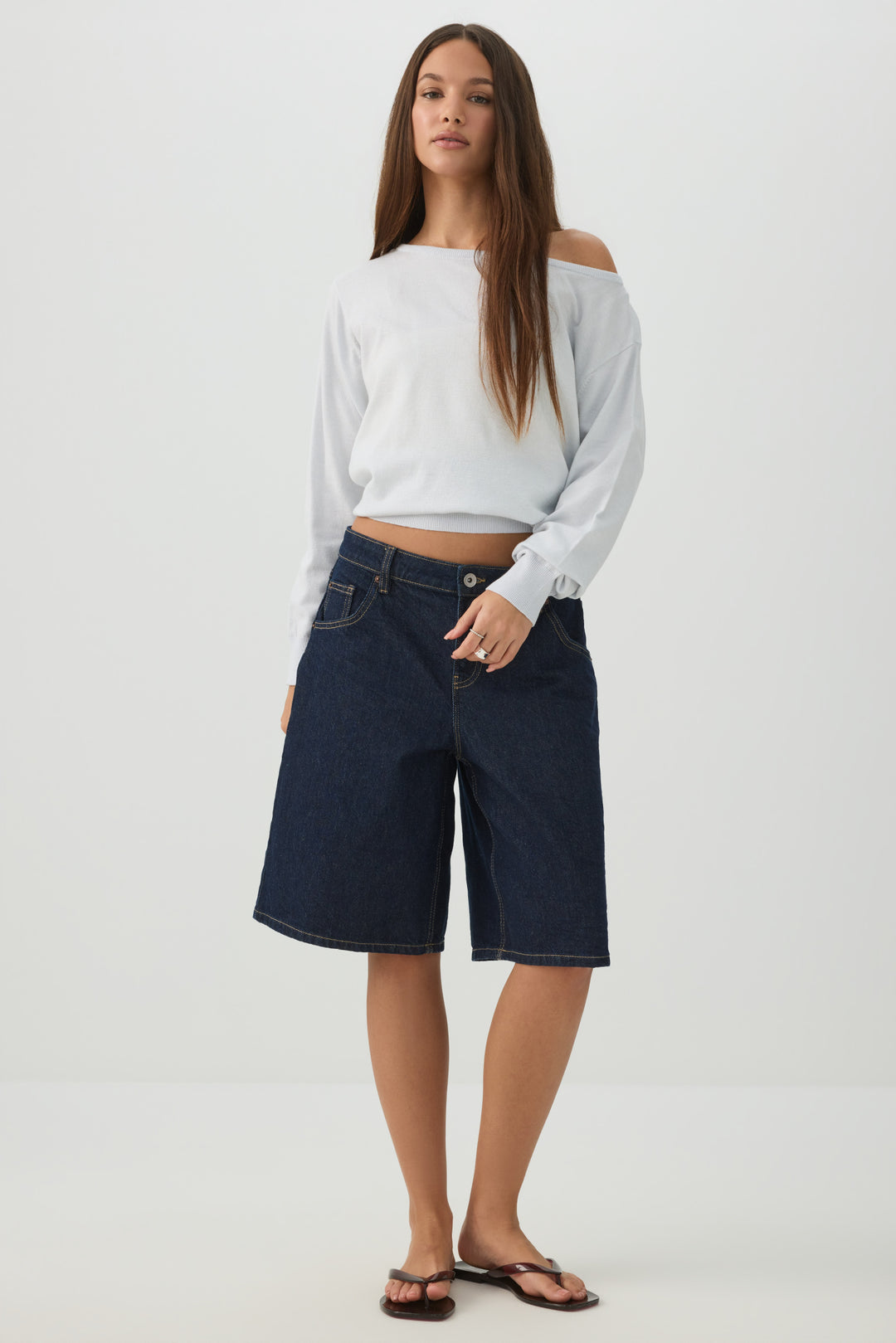 Off Shoulder Knit Sweater