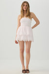Smocked Eyelet Mini Dress