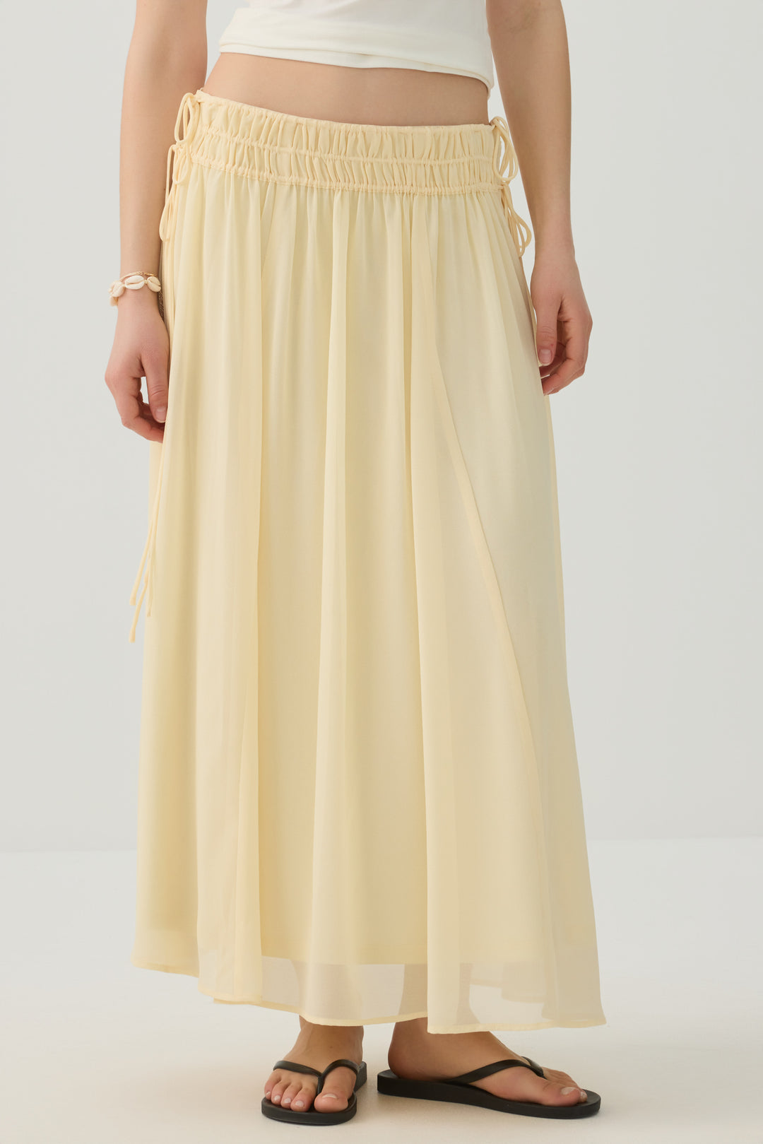 Maxi Chiffon Tie Waist Skirt