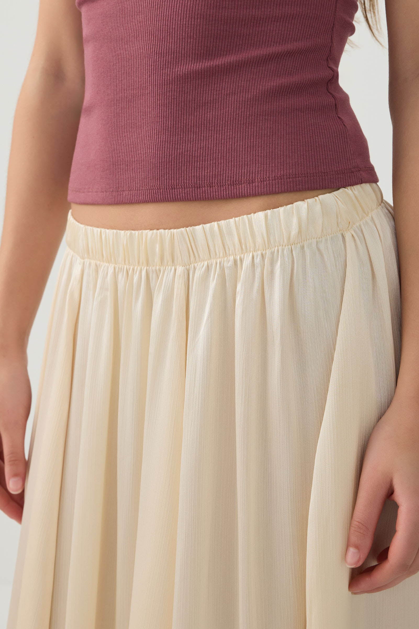 Crinkled Satin Maxi Pleated Skirt – Ardene