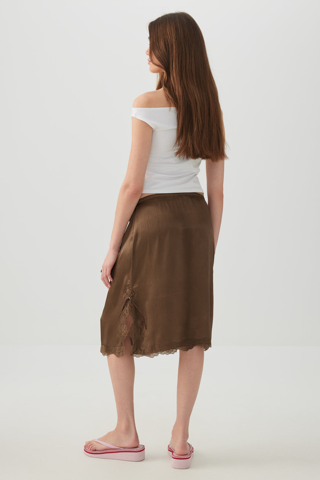 Satin Midi Skirt