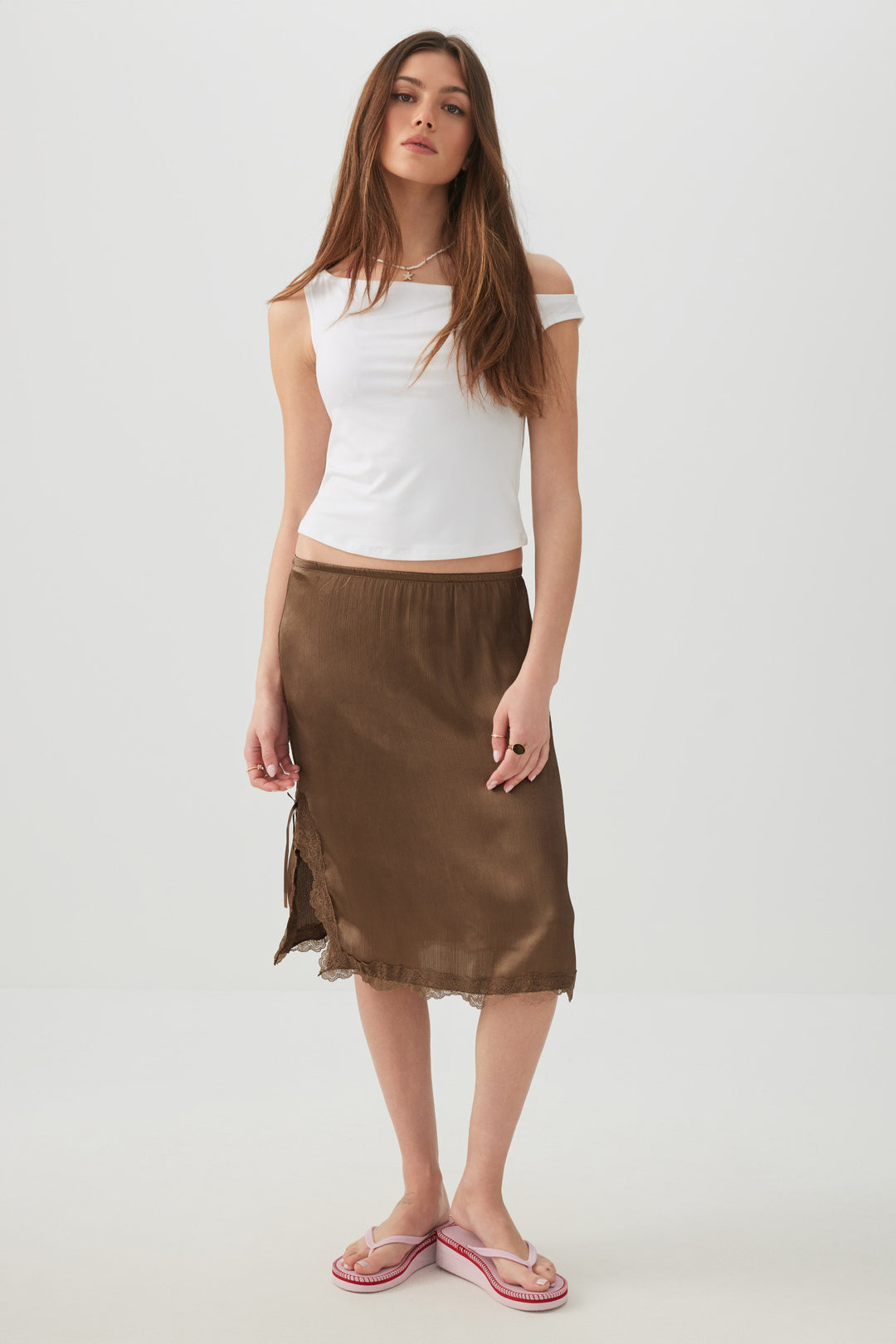 Satin Midi Skirt