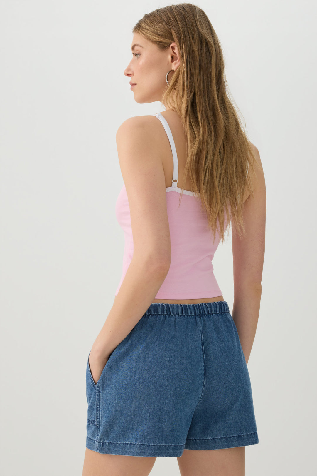 Denim Shorts with Patch Pockets