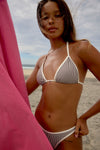 Triangle Bikini Top with Contrast Binding