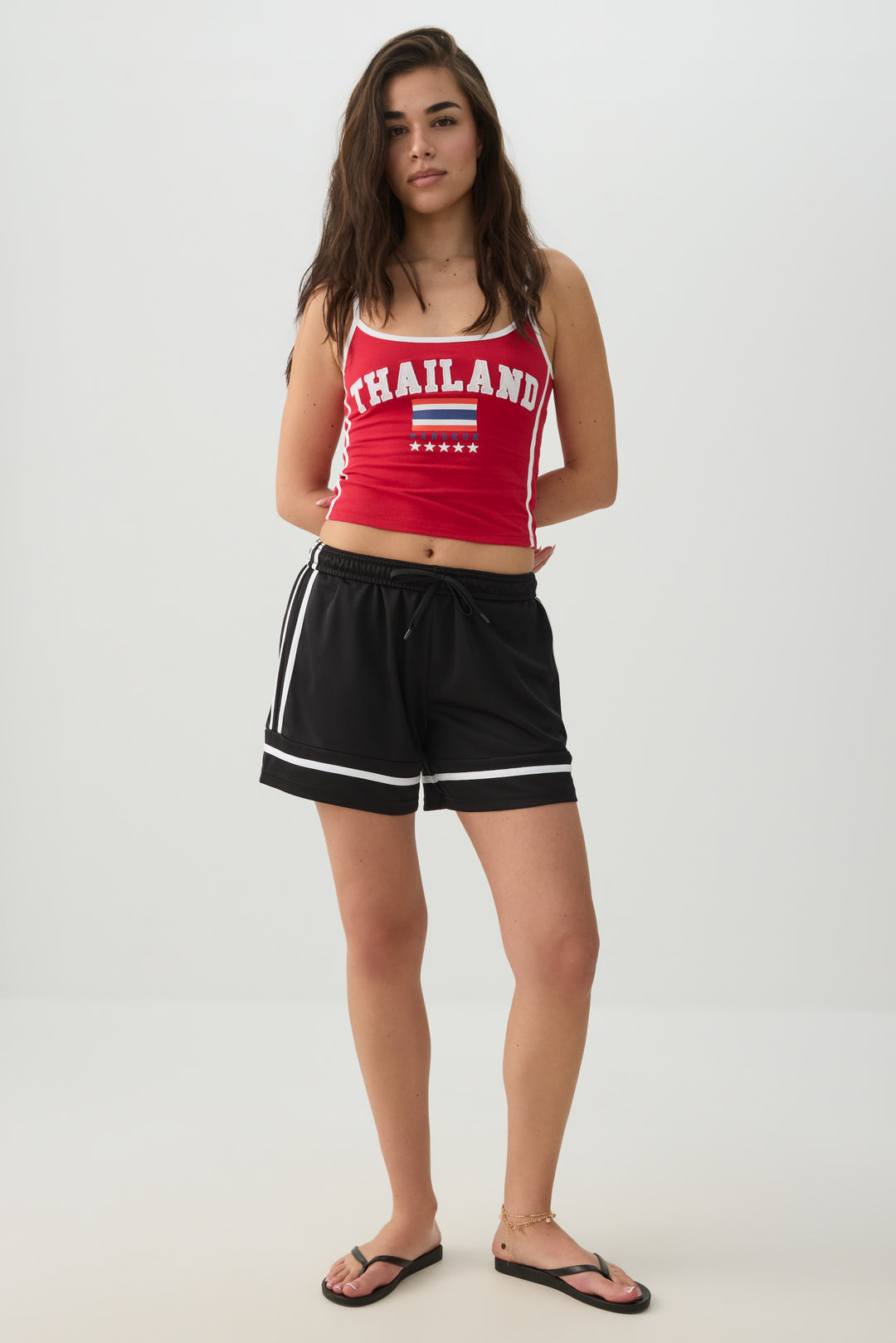 Sporty Shorts with Stripe Detail