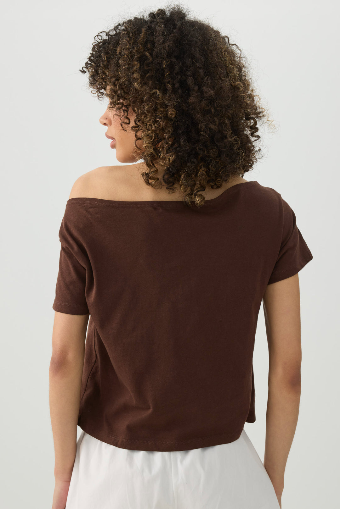 Off Shoulder Crop Graphic T-shirt