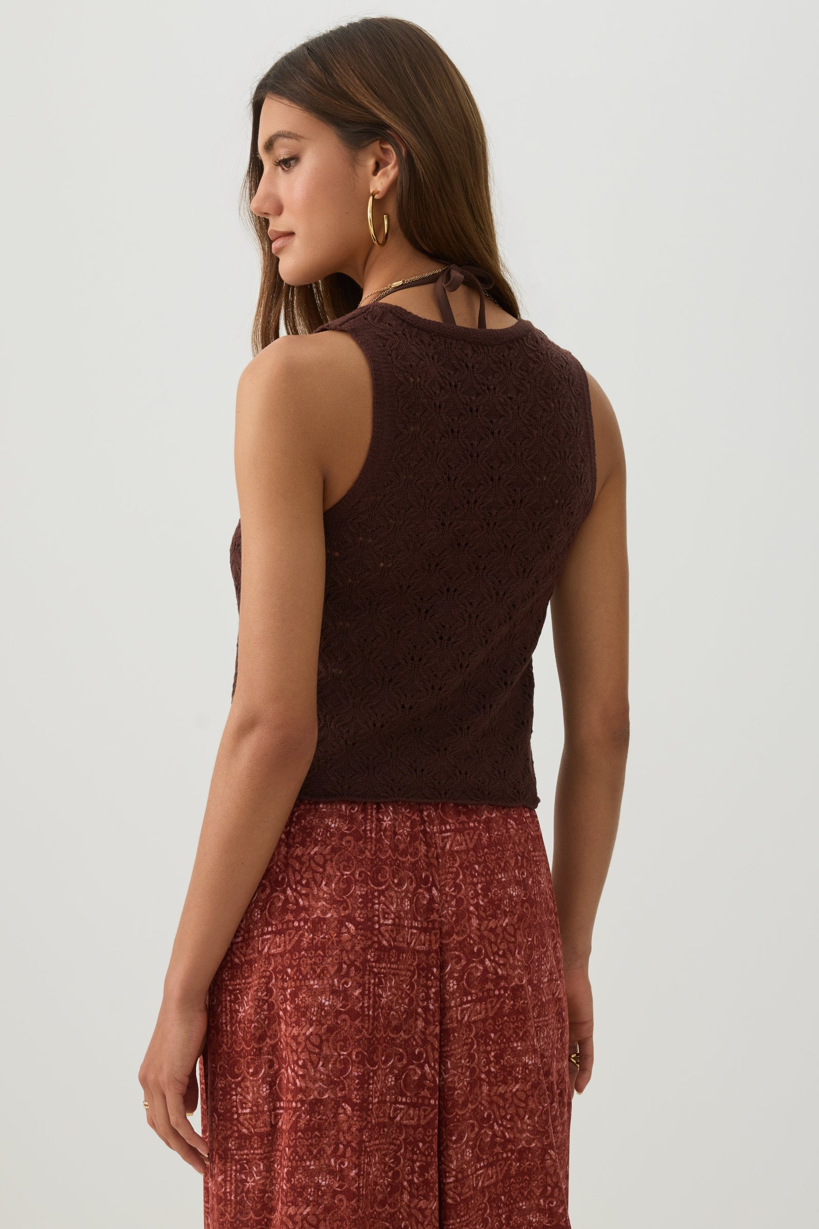 Lace Knit Tie Front Vest – Ardene
