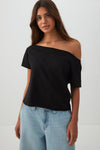 Jersey Off-Shoulder T-Shirt