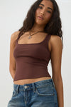 Camisole côtelée courte Basic