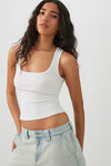 Camisole côtelée courte Basic