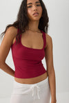 Basic Cropped Ribbed Tank Top