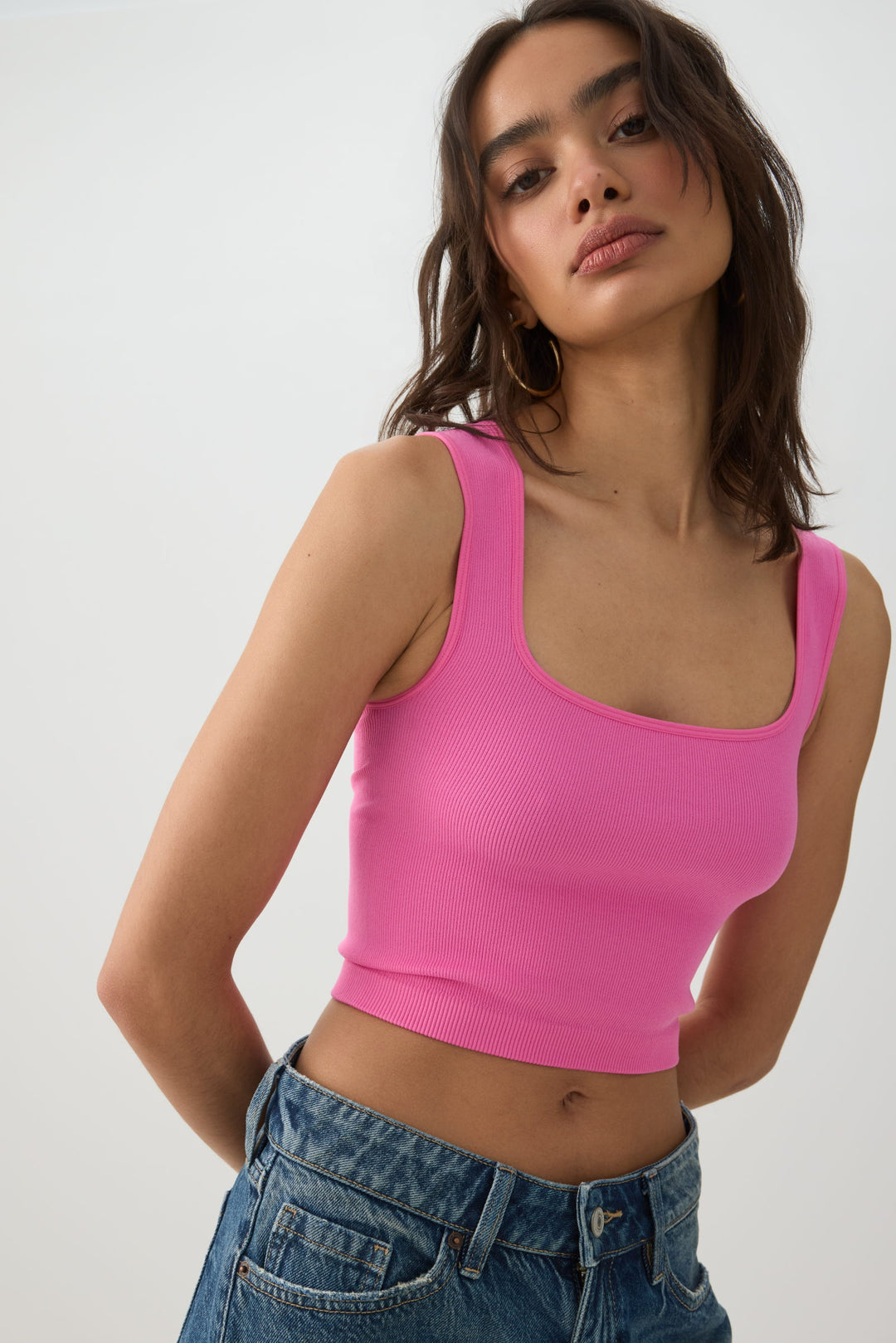 Seamless Ribbed Trapeze Tank Top