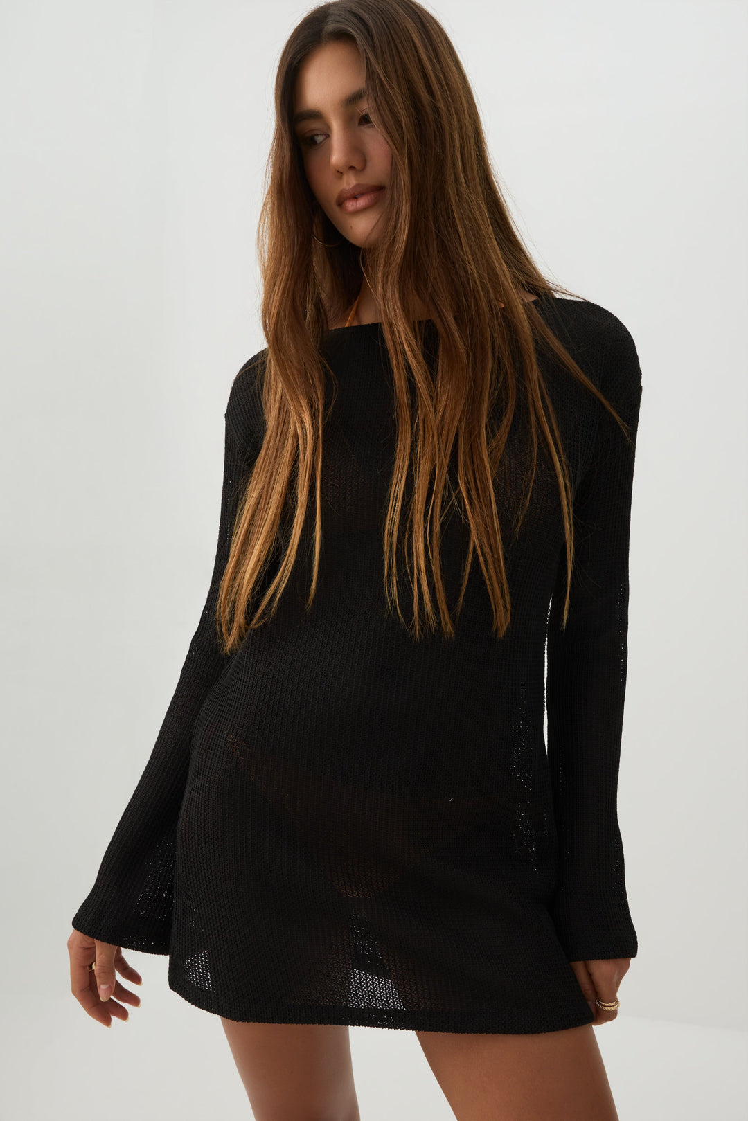 Textured Knit Mini Dress