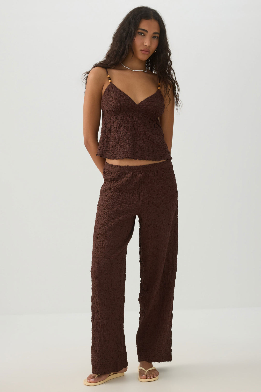 Textured Straight Leg Knit Pants