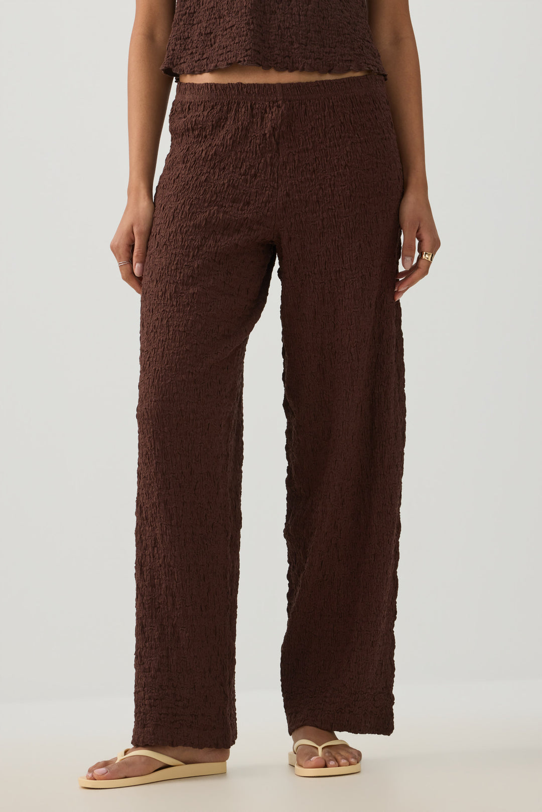 Textured Straight Leg Knit Pants
