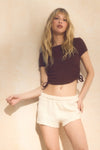 Short en tricot texturé