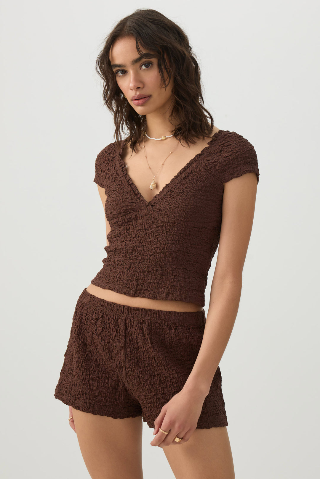 Textured Knit Shorts