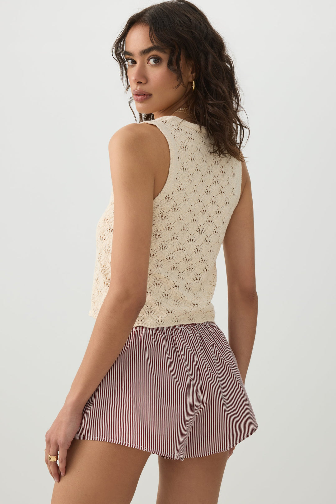 Short boxer en popeline taille basse