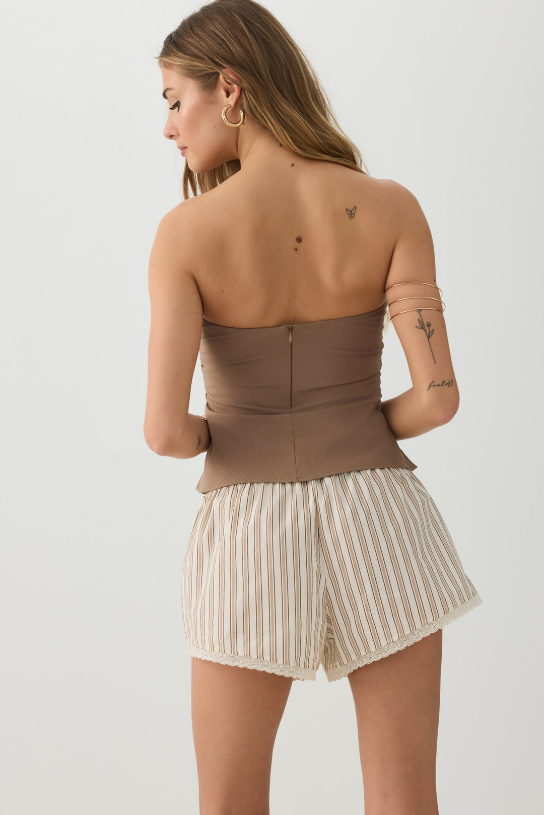 Lace Trim Poplin Boxer Shorts