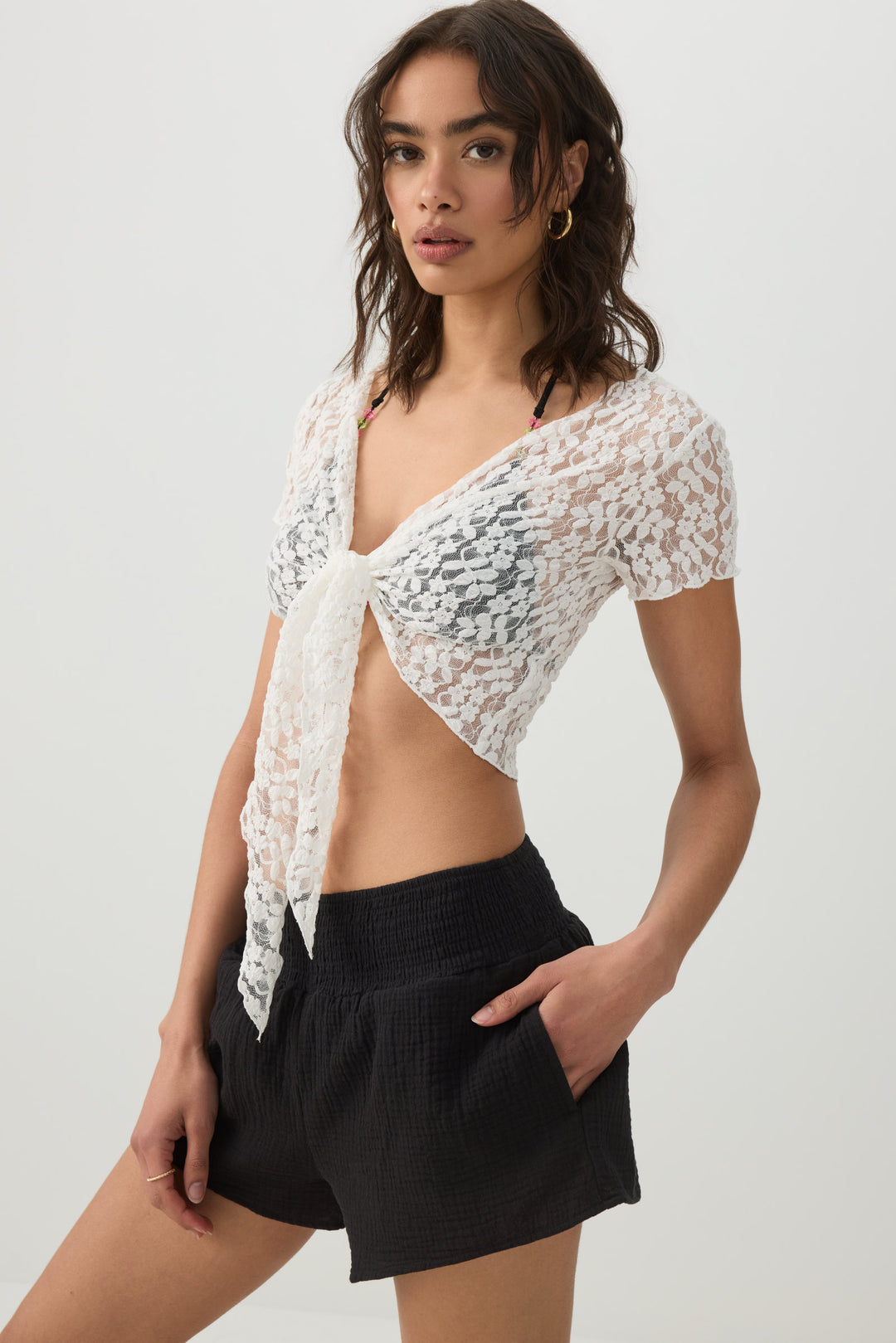 Short évasé taille haute