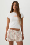 Linen Blend Mid Rise Shorts