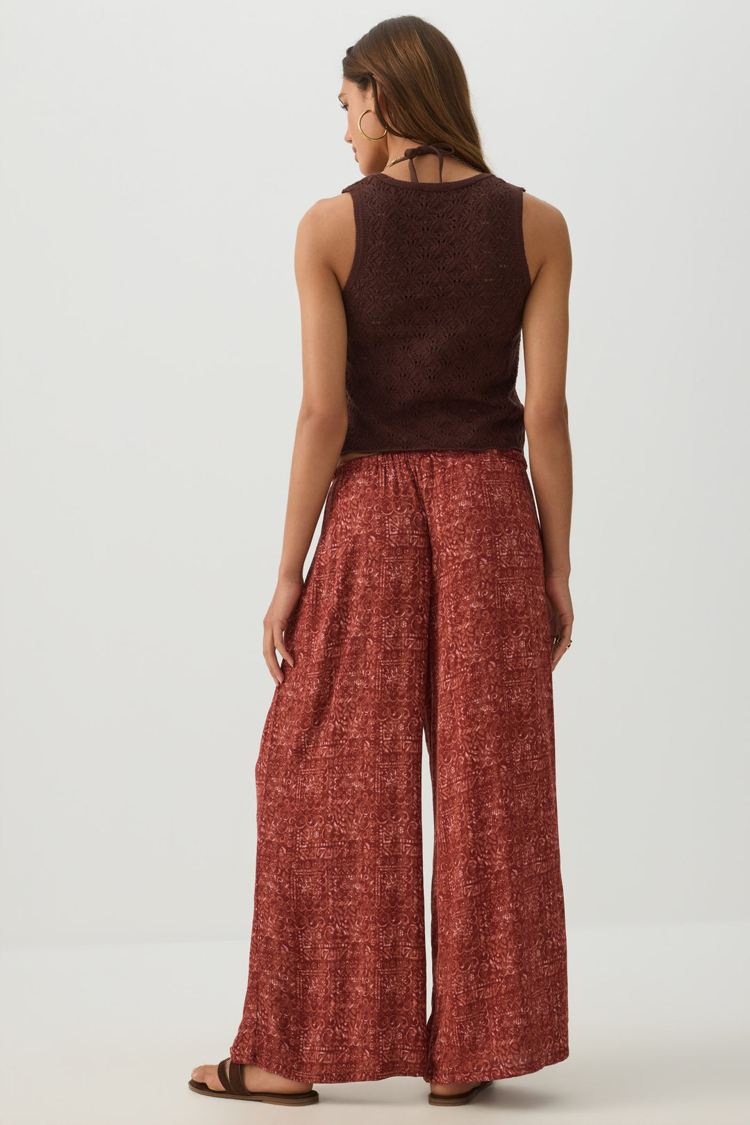 Mid Rise Wide Leg Pants