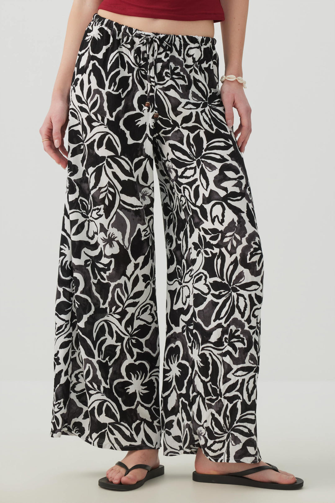 Mid Rise Wide Leg Pants