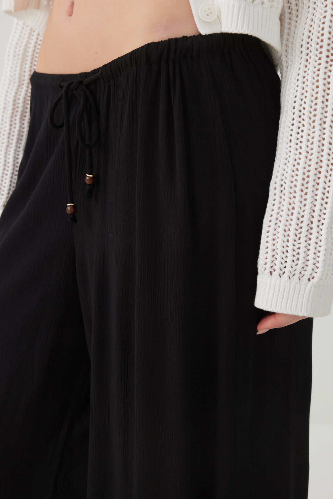 Mid Rise Wide Leg Pants