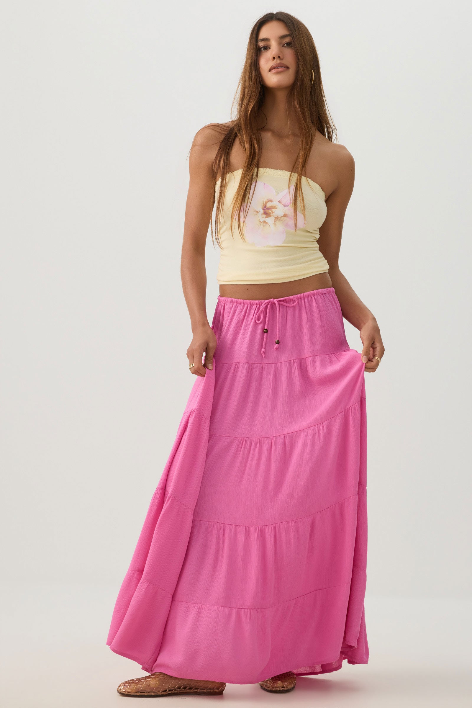 Textured Tiered Maxi Skirt – Ardene