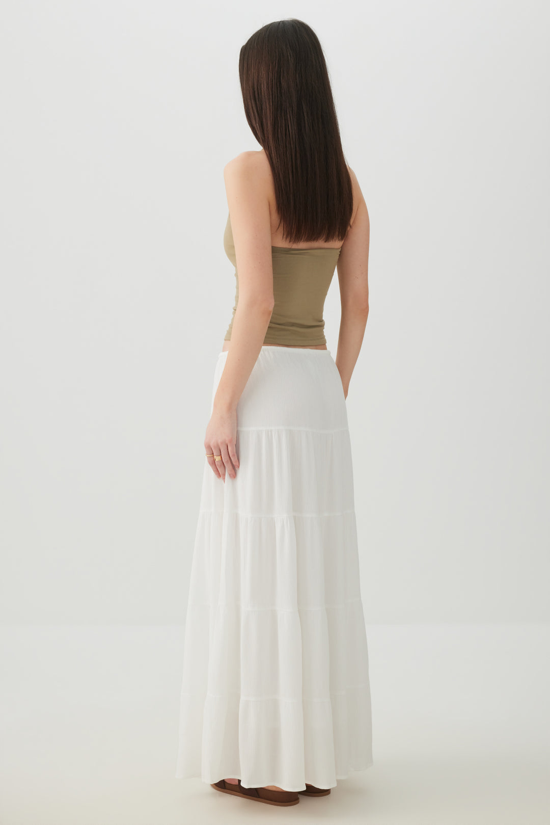 Textured Tiered Maxi Skirt