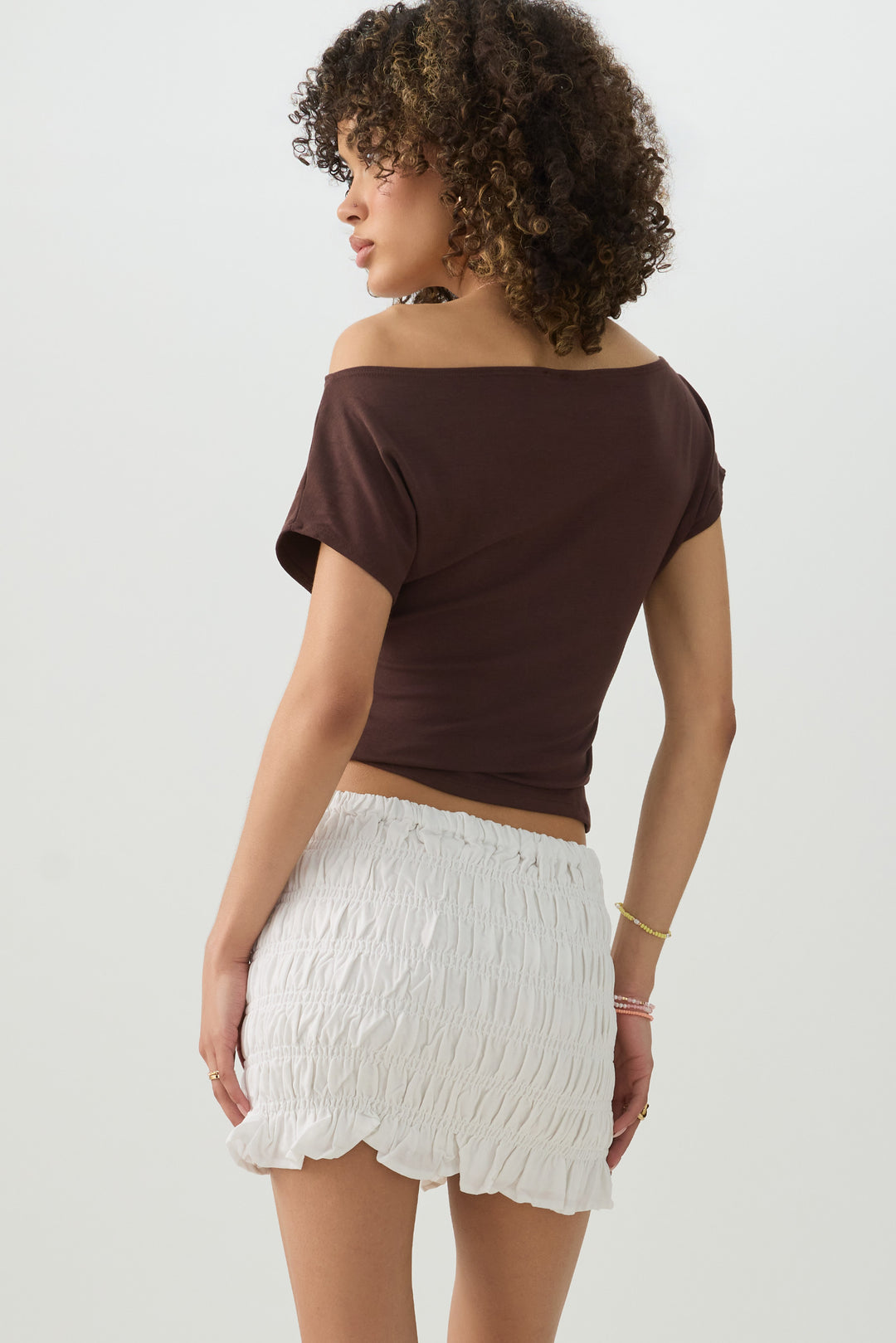 Jupe mini smockée