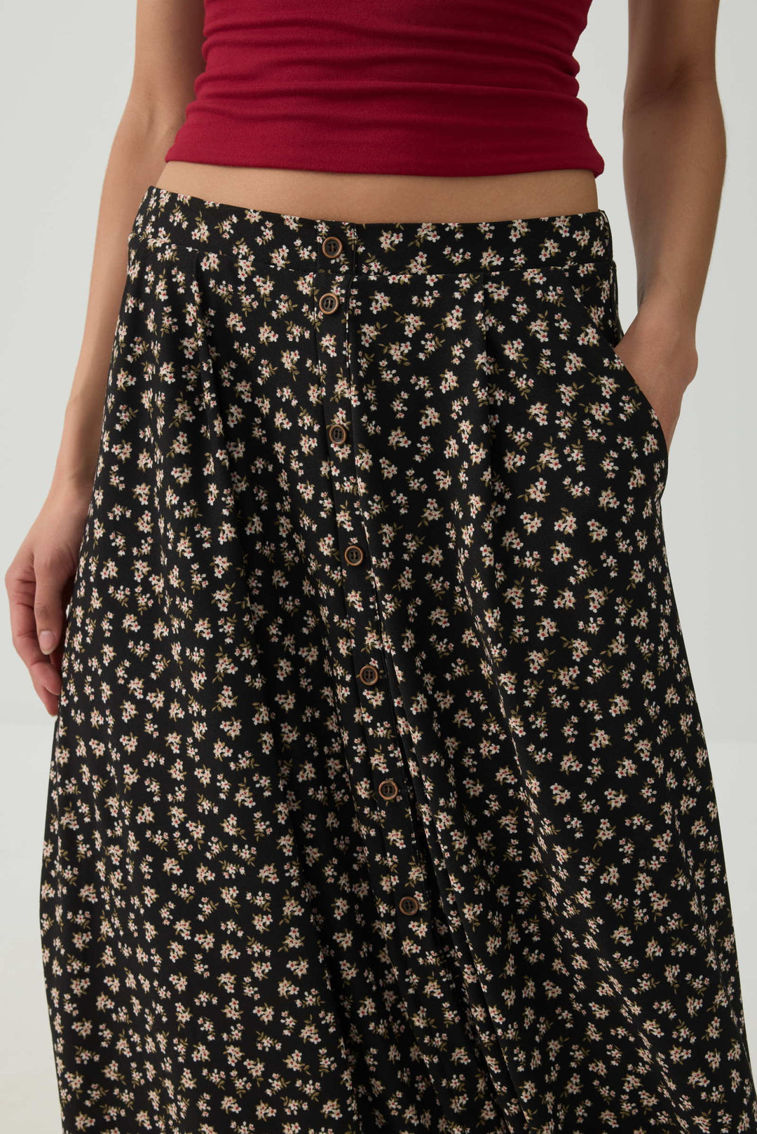 Knit Crepe Maxi Skirt