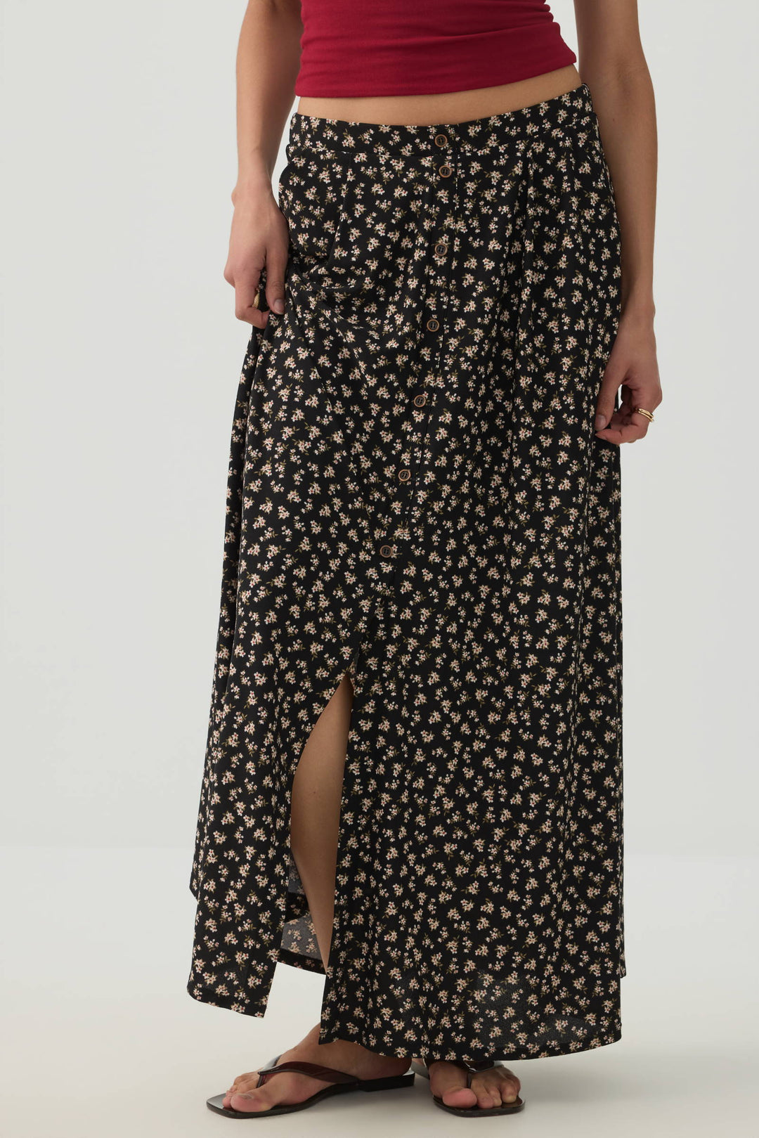 Knit Crepe Maxi Skirt