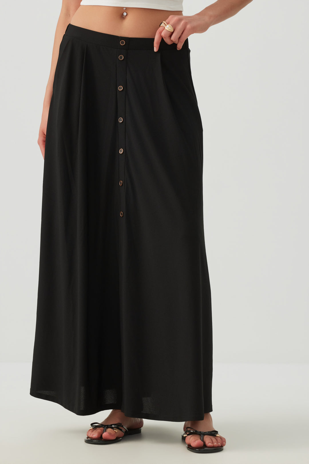 Knit Crepe Maxi Skirt