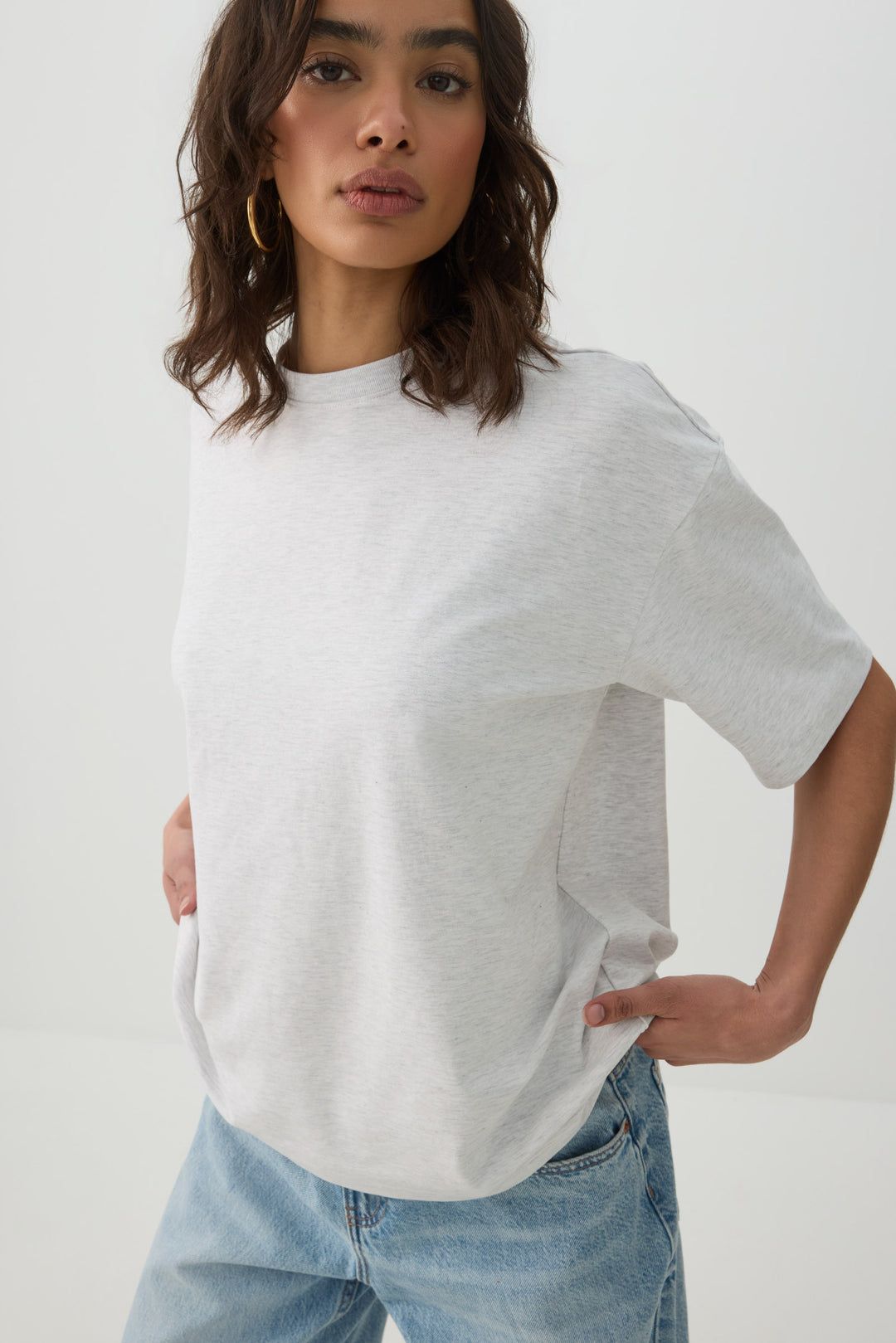 Basic Boxy Crew Neck T shirt