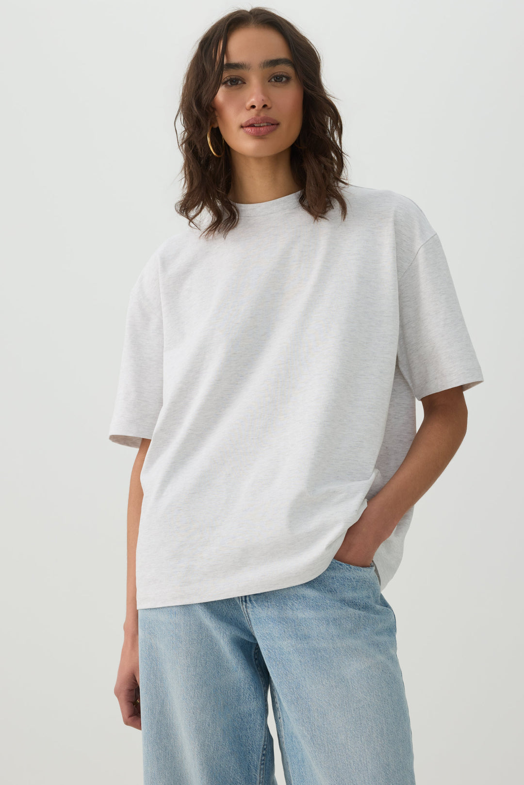 Basic Boxy Crew Neck T shirt