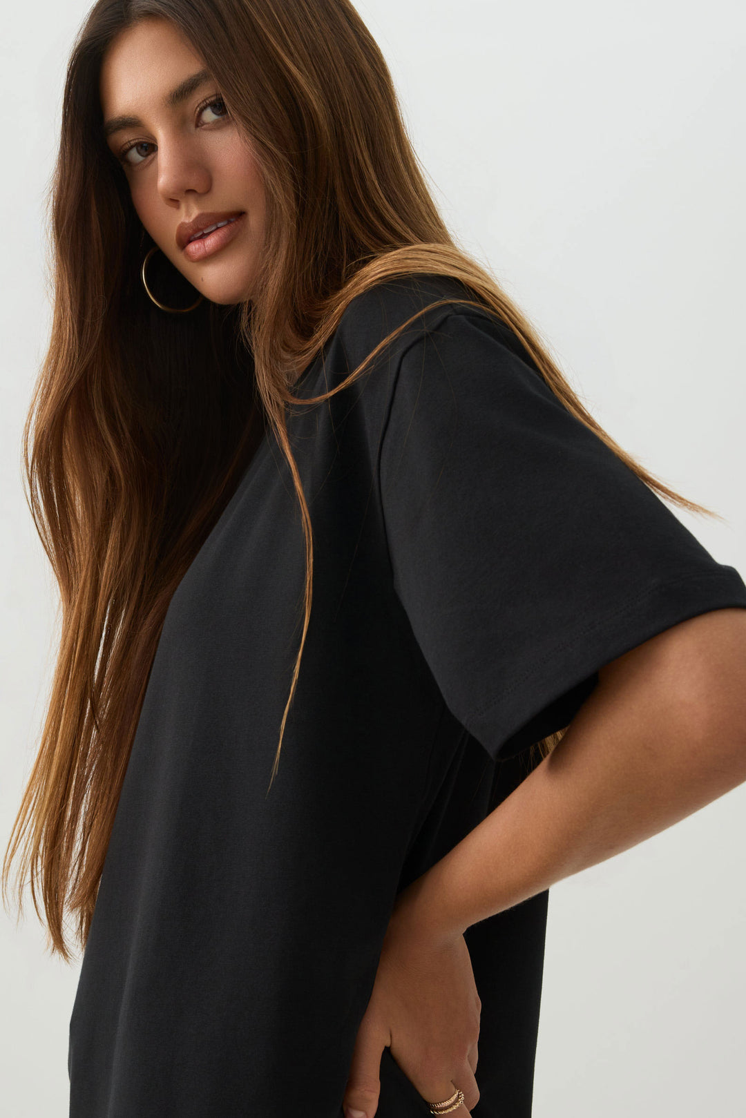 Basic Boxy Crew Neck T shirt