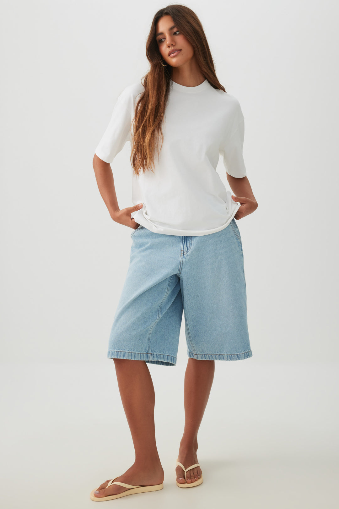 Basic Boxy Crew Neck T shirt