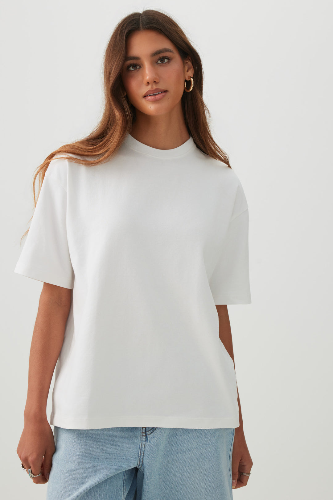 Basic Boxy Crew Neck T shirt