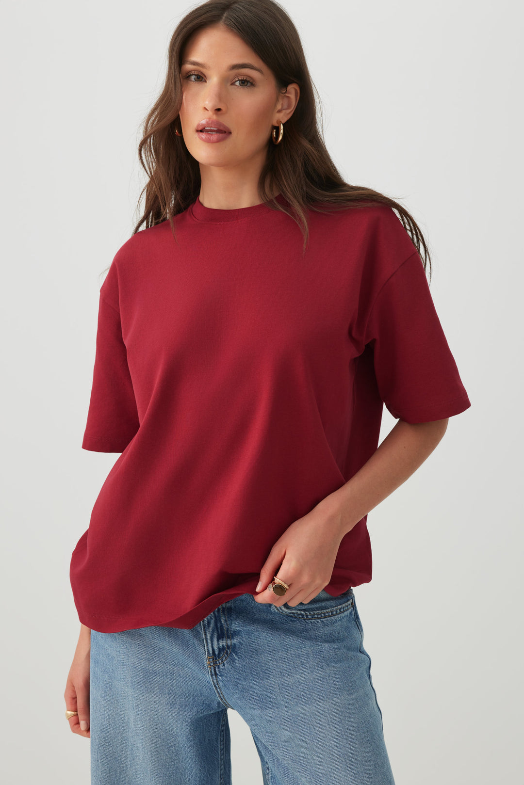 Basic Boxy Crew Neck T-shirt